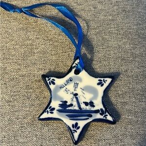 Delft Blue Blue and White Star Ornament